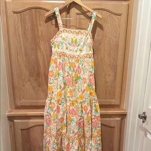 Rachel Zoe Yellow and Pink Sleeveless Maxi Sundress